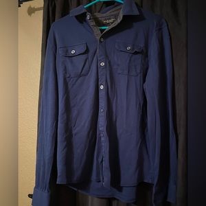 Banana republic men’s medium dark blue button up shirt